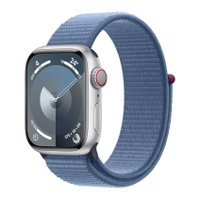 Apple Watch Series 9 [GPS + Cellular 41mm] Silver Alu Case with Winter Blue Sport Loop