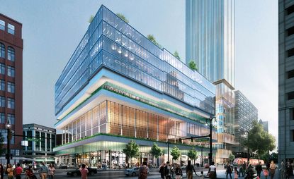ShoP Architects’s multi-layered development of the 1,500,000 sq ft site formerly occupied by the iconic Hudson’s department store