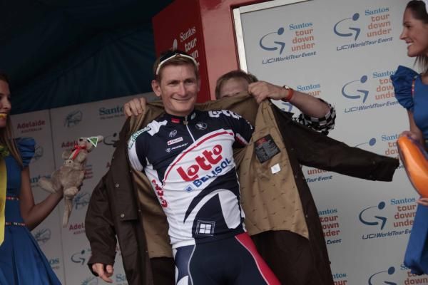 Andre Greipel (Lotto Belisol) earned himself a jacket for his toil in temperatures that touched 40 degrees Celsius...