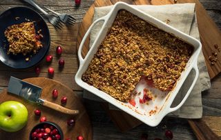 Homemade Cranberry Apple Cobbler Crumble Ready to Eat