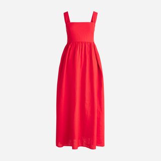 Square neckline midi dress