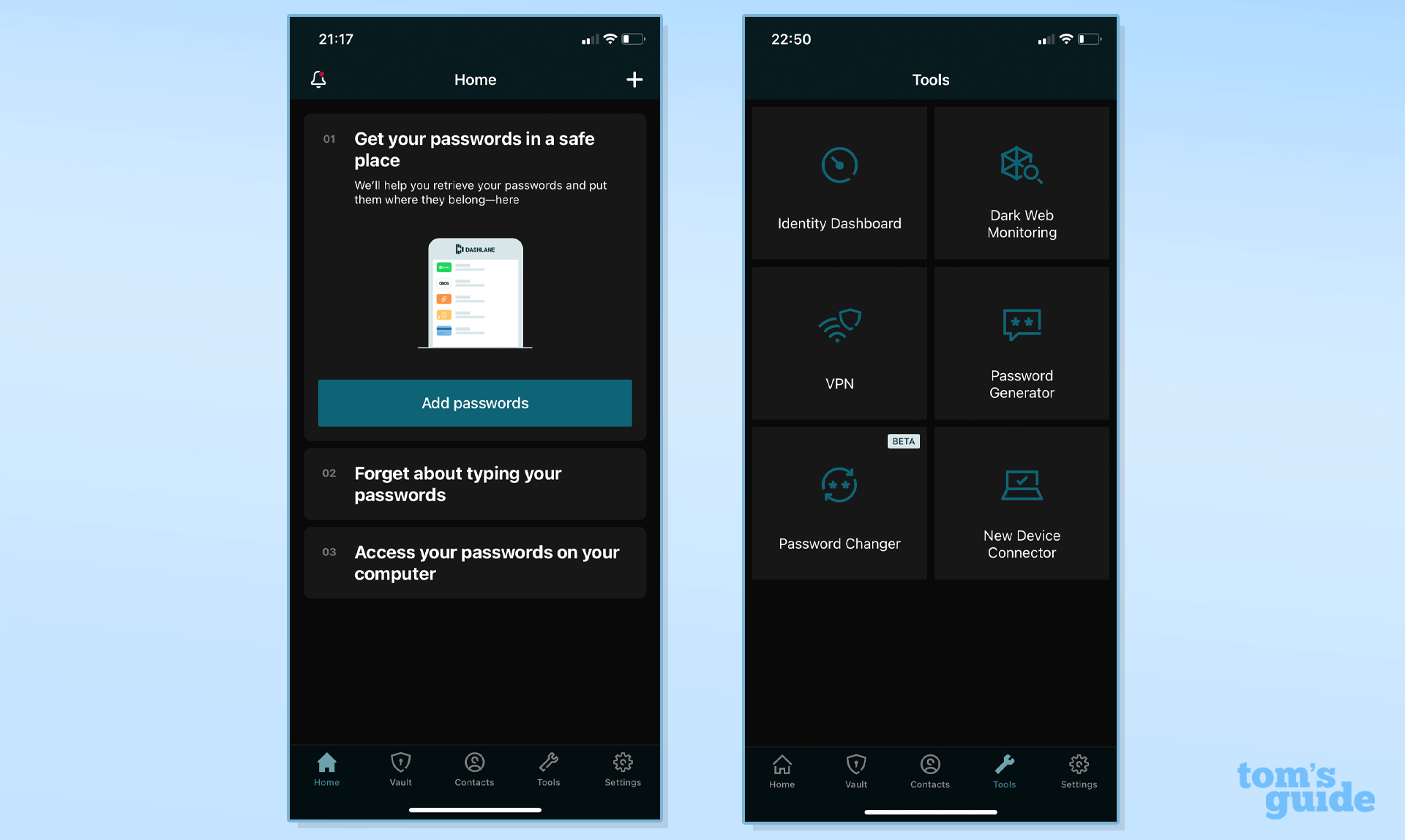 Dashlane password manager mobile app