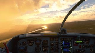 Microsoft Flight Simulator view out of cockpit