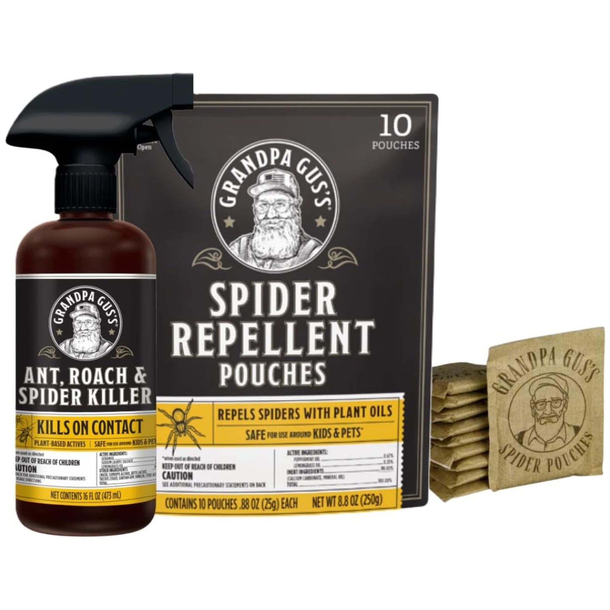 Spider repellent pouches