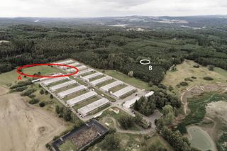 The Czech government has now purchased a pig farm built at the site in the 1970s. Area A, marked in red, shows the location of some of the concentration camp buildings, while Area B, marked in white, shows the location of the camp cemetery.