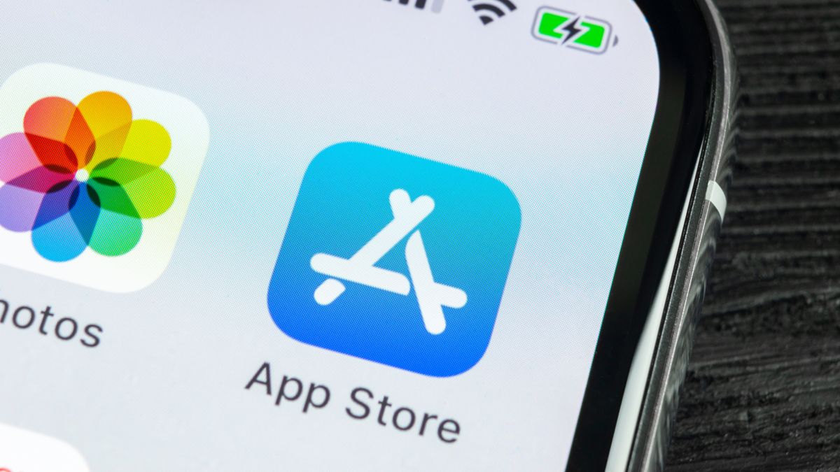 Apple&amp;#039;s App Store shortcut displayed on a smartphone