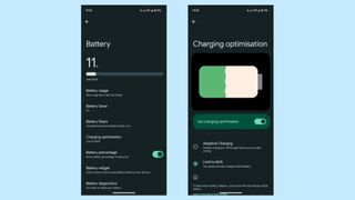 the new charging optimization options on Pixel phones