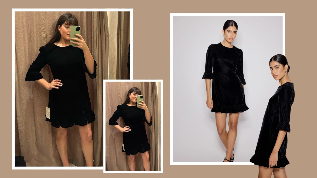 Image of black velvet dress