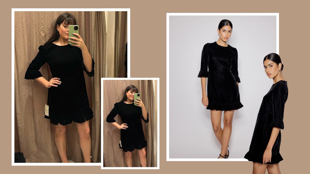 Image of black velvet dress
