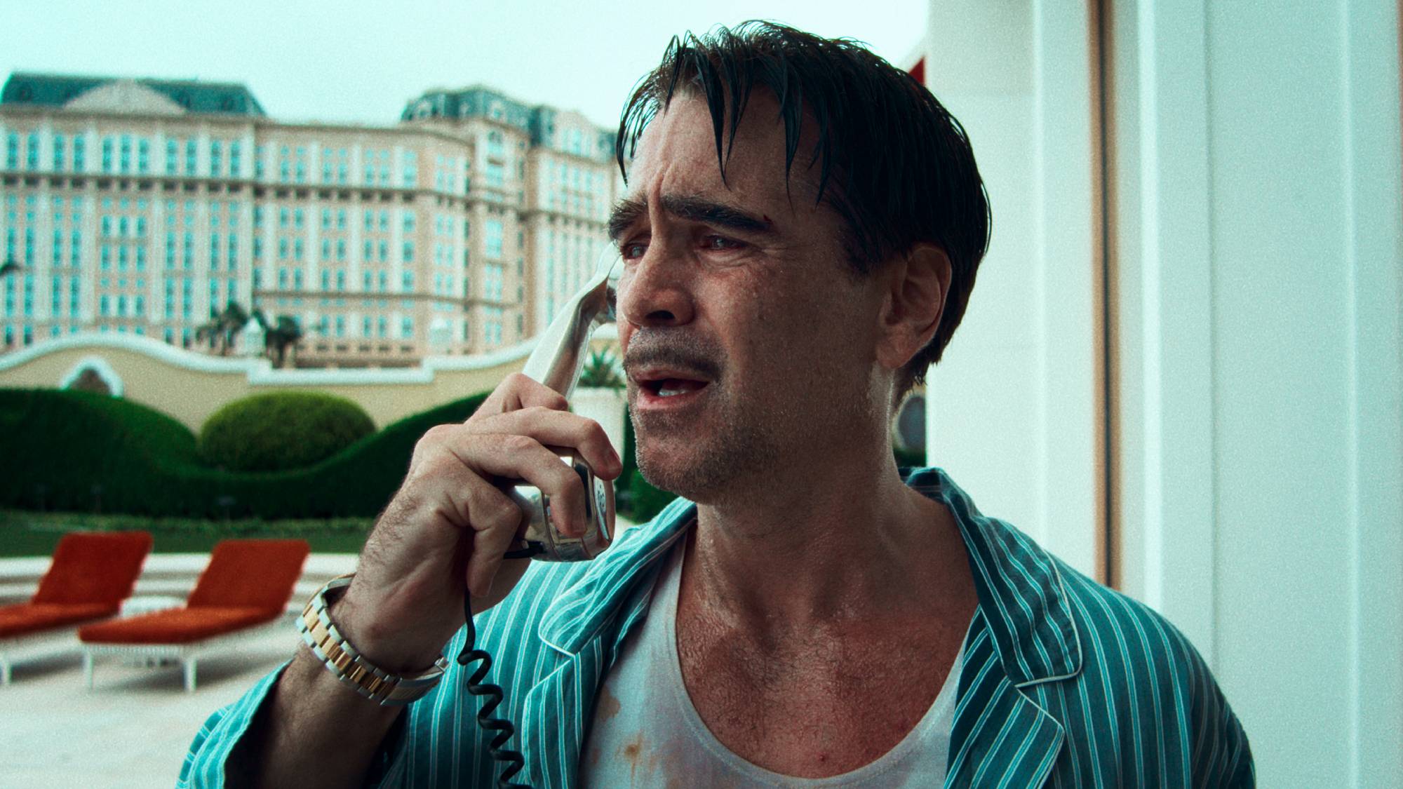 Colin Farrell in "Ballad of a Small Player" on Netflix