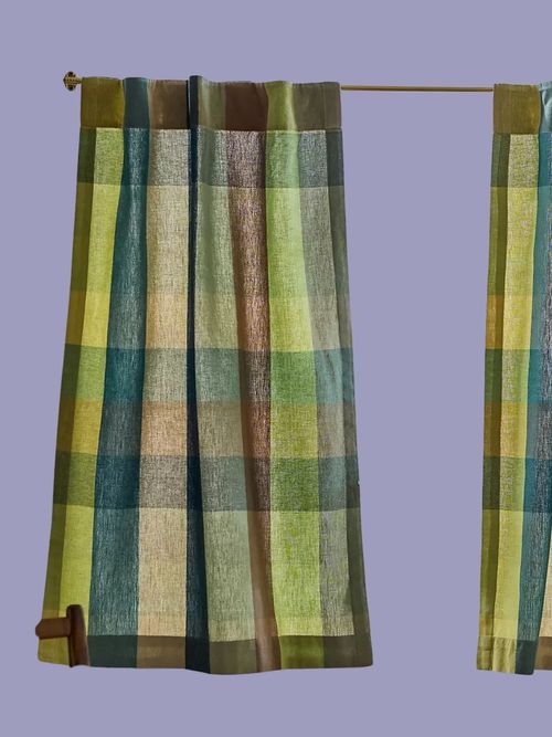 Woven Cotton Caf&eacute; Curtains, Set of 2