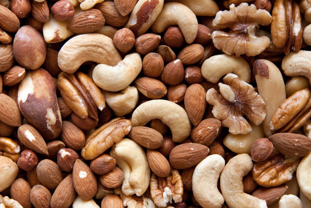 Various nuts, vitamin e