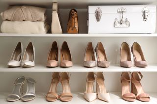 Shoes on a shelf