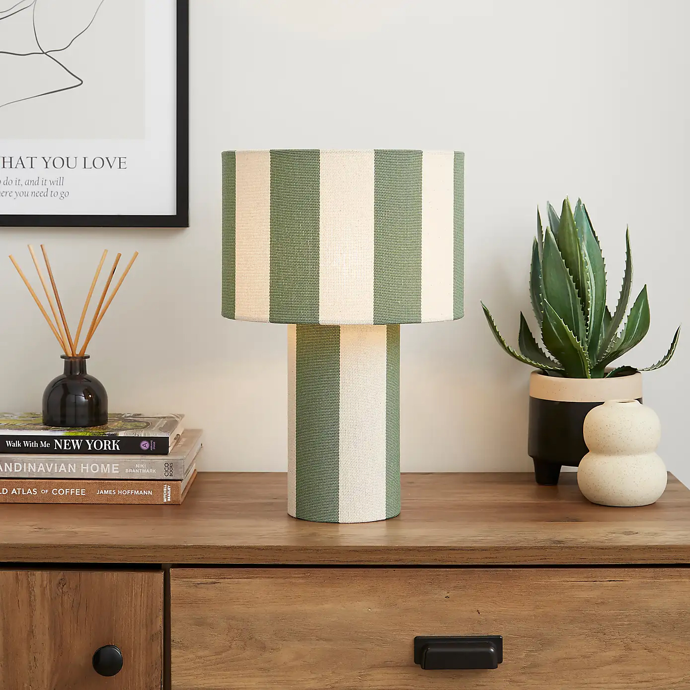 Dunelm, Beatrice Striped Table Lamp