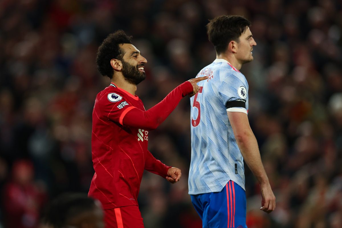 Liverpool forward Mo Salah and Manchester United defender Harry Maguire