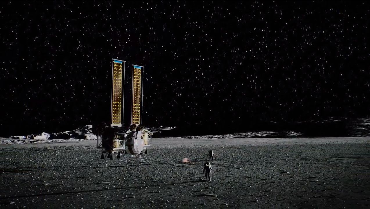A moon lander concept from Dynetics, one of three U.S. contractors selected by NASA to develop Artemis lunar landers for astronauts.
