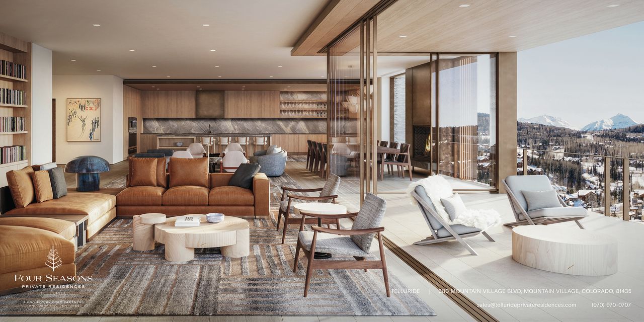 Renderings of the Four Seasons private residences project in Telluride, Colorado.
