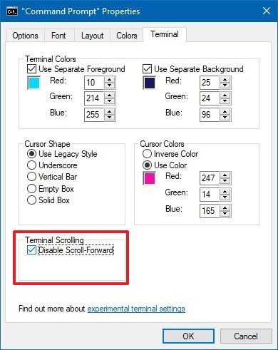 How to customize Command Prompt using Terminal tab on the Windows 10 ...