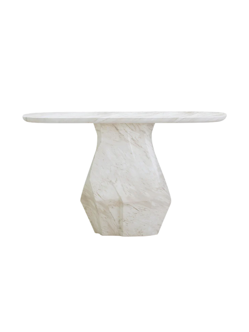 Esme Faux Marble Console Table