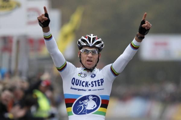 Zdenek Stybar (Quickstep) celebrates his Superprestige win in Hamme-Zogge