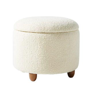 An ivory storage ottoman from Anthropologie