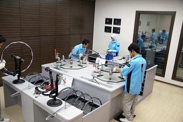 The Dura-Ace build room