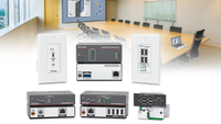 The Extron today USB Extender xi Series superimposed in front of a conference room.