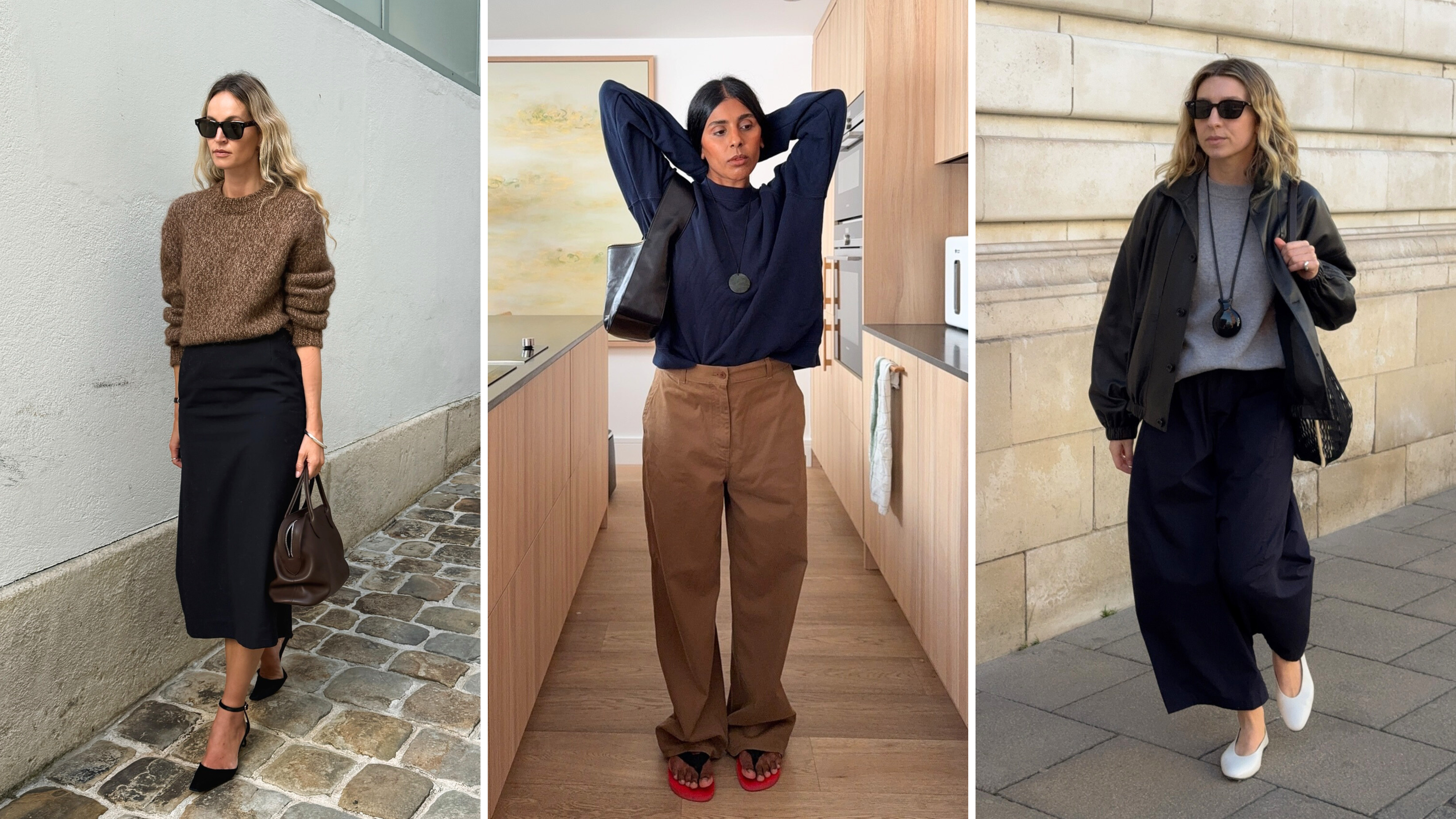 best high street jumpers x 3 women street style shots