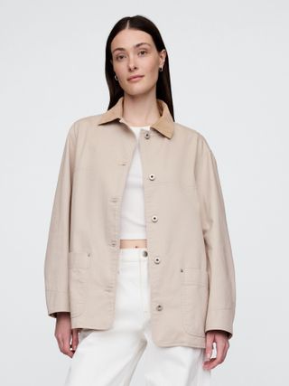 gap, Corduroy-Collar Barn Jacket