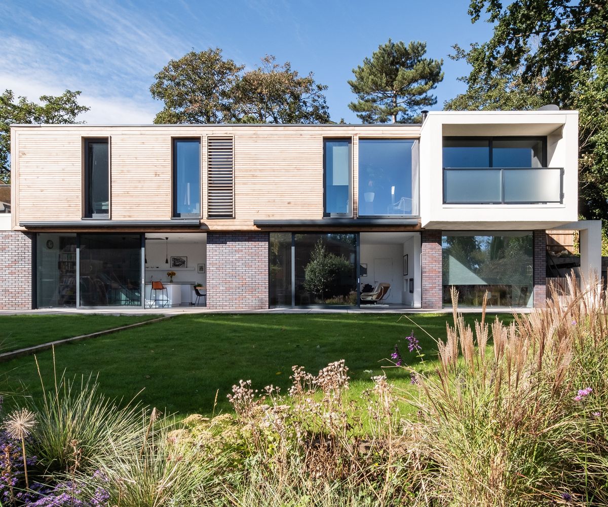 The exterior of a two storey contemporary self build home
