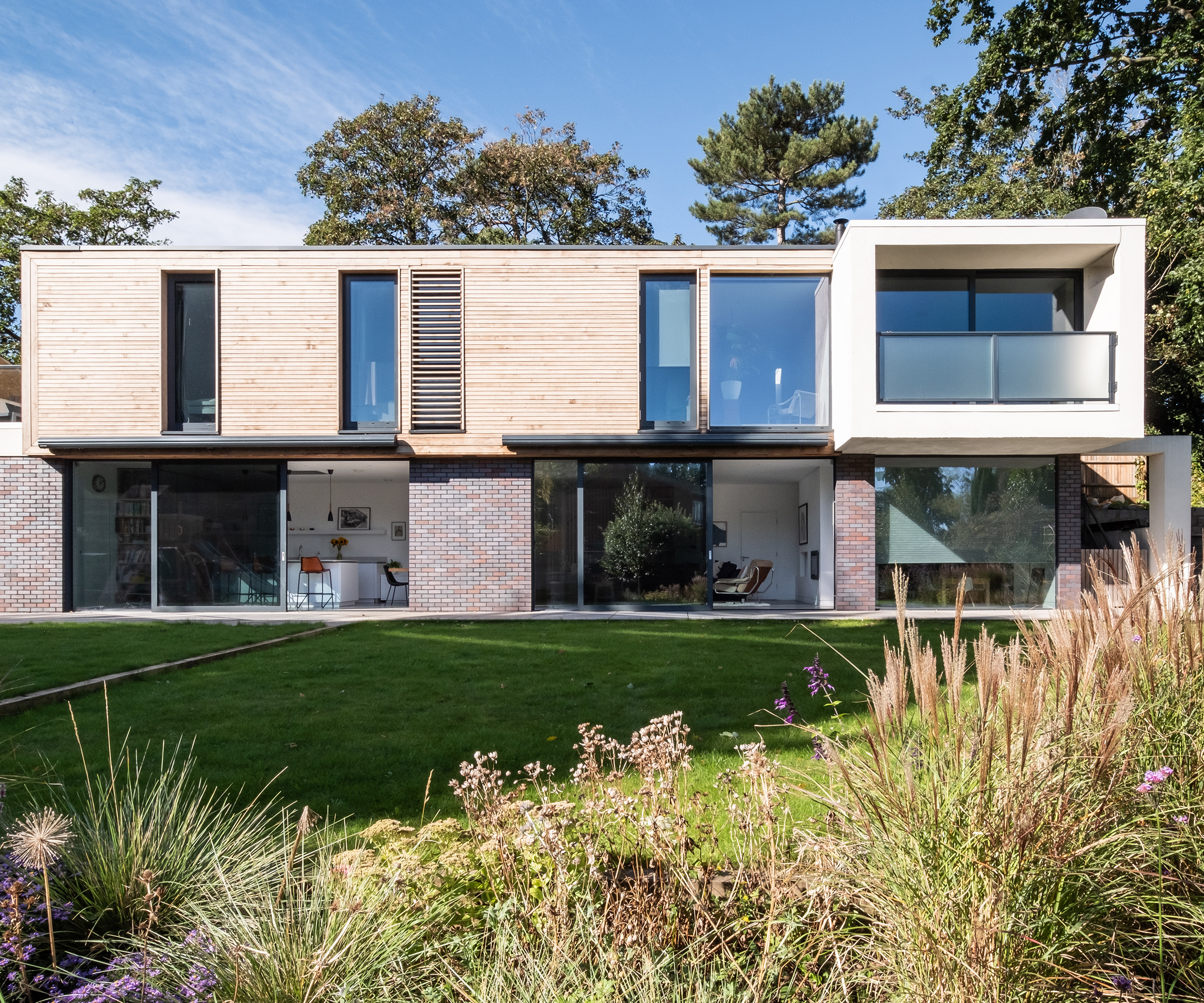 The exterior of a two storey contemporary self build home