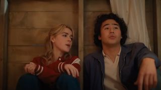 Kiernan Shipka and Nico Hiraga sitting together in Sweethearts