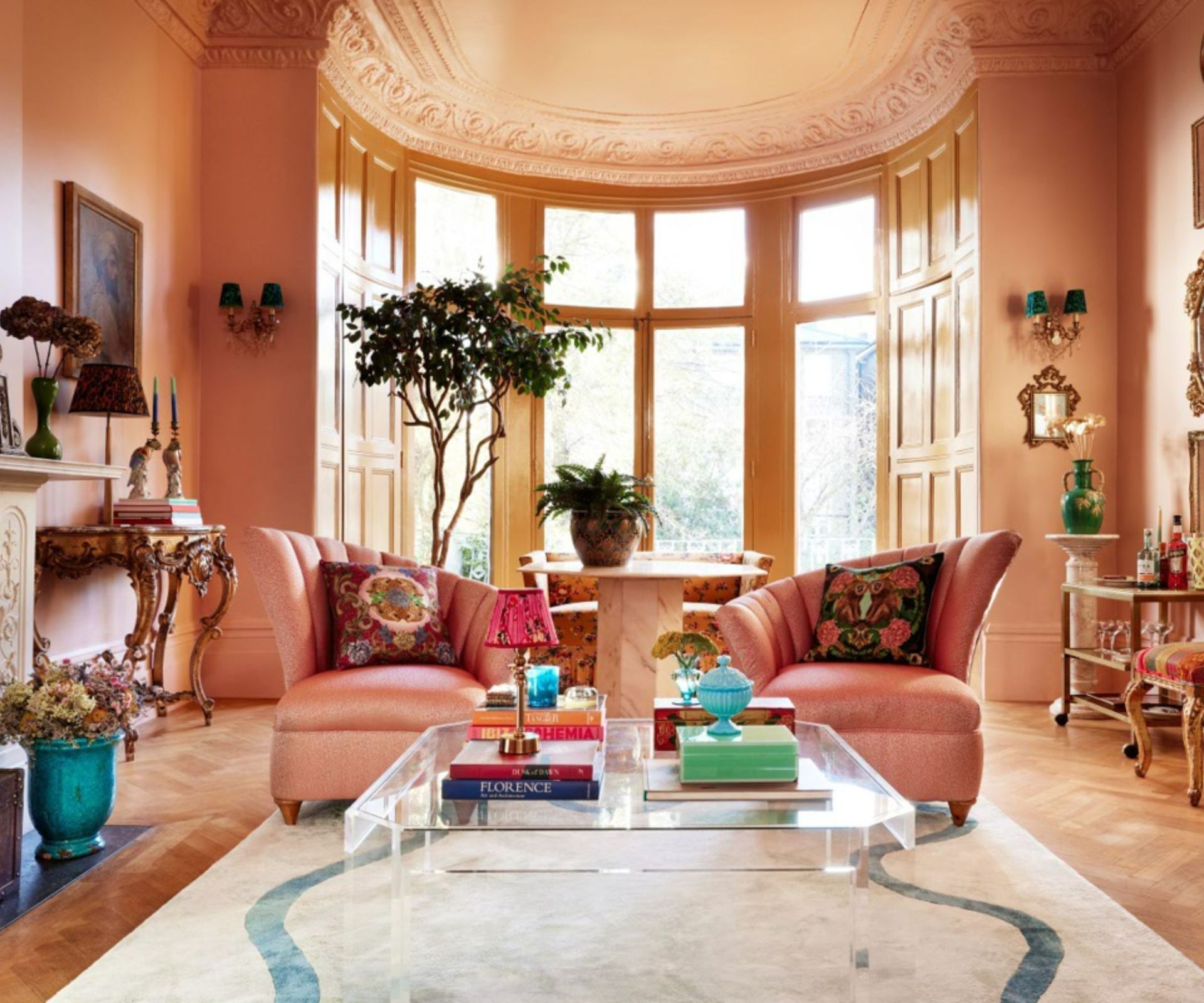 Eclectic living room with a mix of old and new furniture and decor