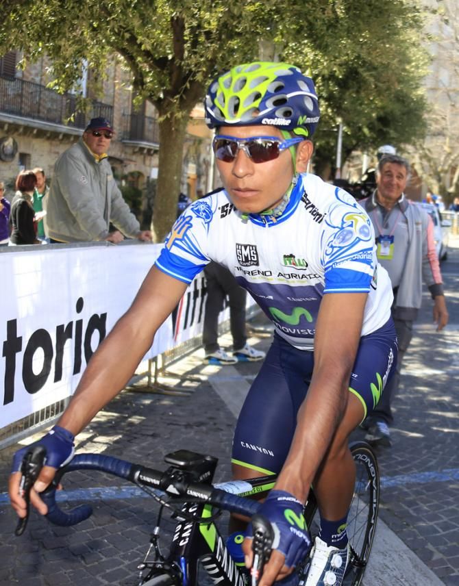 Nairo Quintana (Movistar) leads the young rider classification at Tirreno-Adriatico