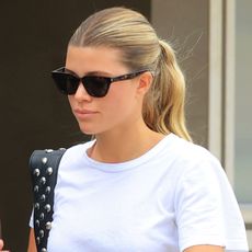 Sofia Richie Grainge wears a white T-shirt