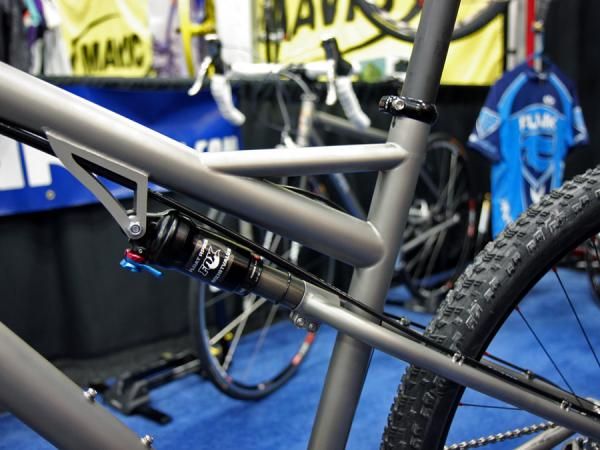 Daryl Funk says his suspension design is stiff enough without an additional swing link but even so, his next move is to box in the forward shock mounts to eliminate flex in that area.