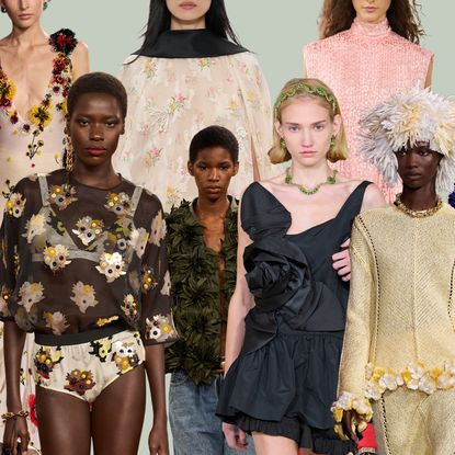 spring 2026 floral trends at Chanel, Fendi, Dior, Balenciaga, Simone Rocha, Louis Vuitton, McQueen, Altuzarra