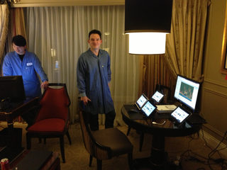 Editor-in-chief Chris Angelini in Intel's suite at the Venetian