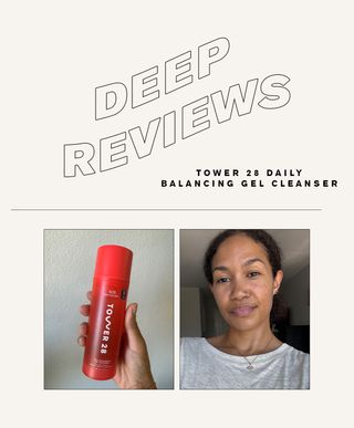 Reviewed by a beauty editor: Tower 28 SOS Gentle Hydrating Cleanser