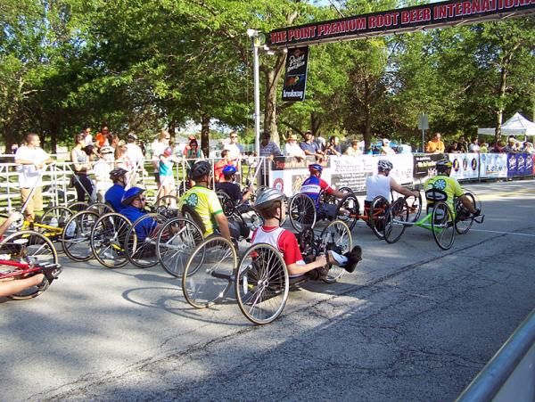 The inaugural hand-cycle race.