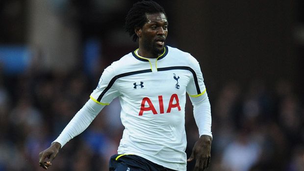 Spurs striker Emmanuel Adebayor 