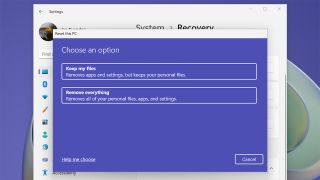 Windows 11's reset screen