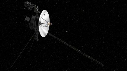 Here, an illustration of the interstellar spacecraft Voyager 2.