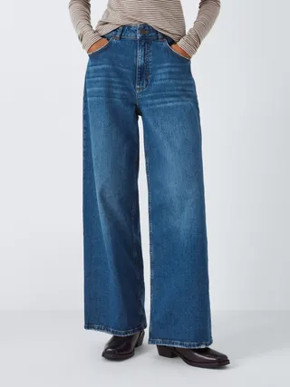 And/or Westlake Organic Cotton Rich Wide Leg Jeans, Blue Horizon