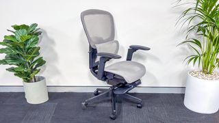 The ErgoTune Joobie office chair with optional footpad folded under the seat pan