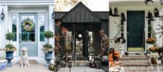 Three examples of halloween porch decor