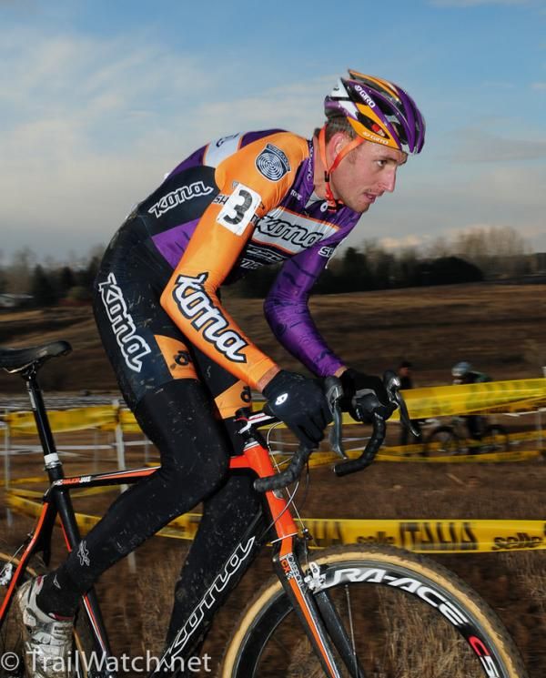 Ryan Trebon (Kona) in pursuit of Johnson.