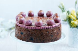 easter desserts: red berry simnel cake