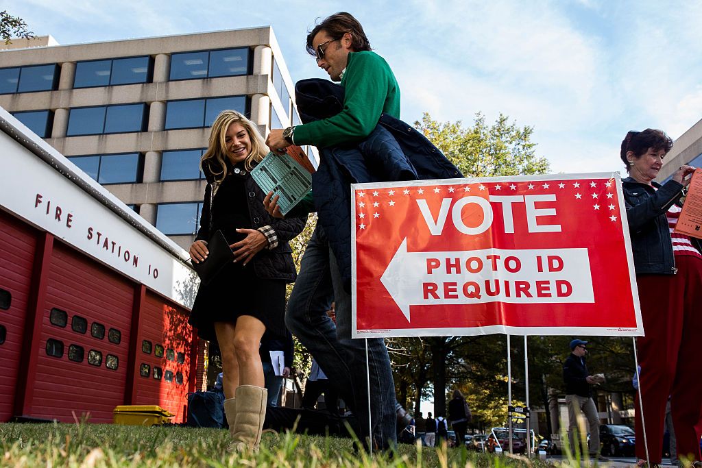 Vote sign with arrow.