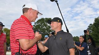 Davis Love III and Trevor Immelman at the 2022 Presidents Cup